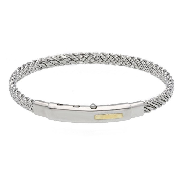 Bracciale in oro giallo 750/ooo e acciaio