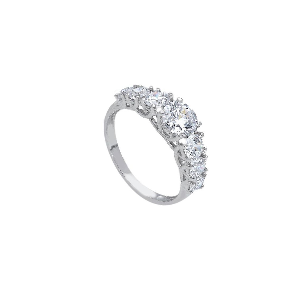 Anello riviere in oro bianco 750/°°° e zirconia cubica