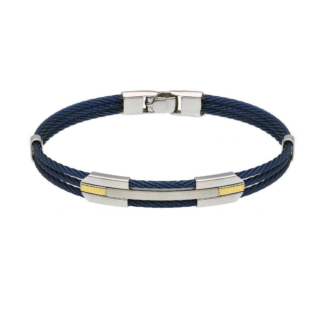 Bracciale in oro giallo 750/°°° e acciaio