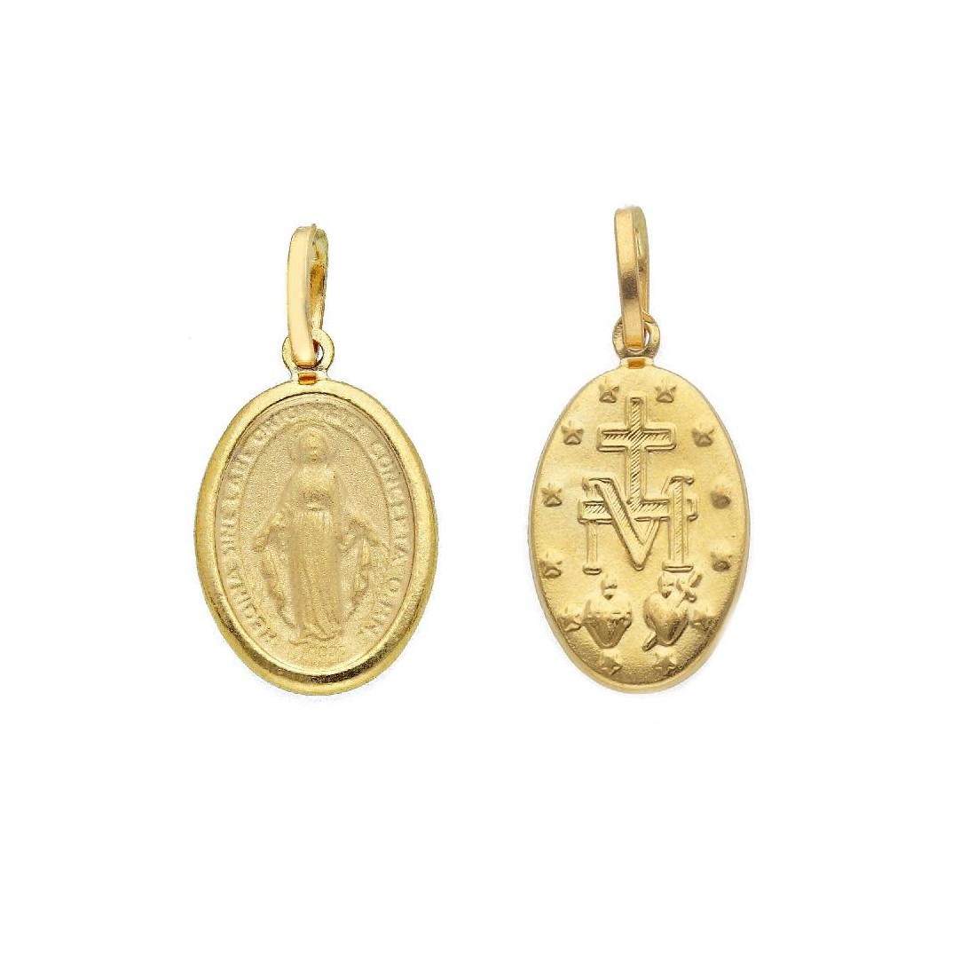 Medaglia in oro giallo 750/ooo con Madonna Miracolosa