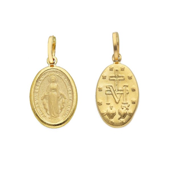 Medaglia in oro giallo 750/ooo con Madonna Miracolosa