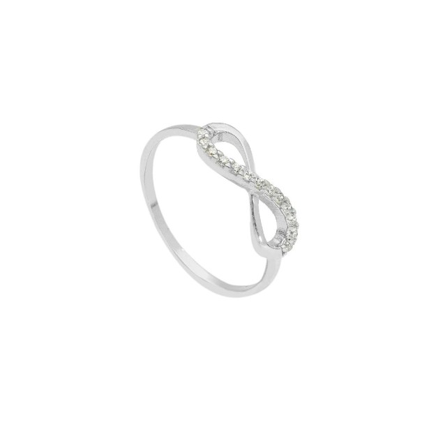 Anello in oro bianco 750/°°° e zirconia cubica con