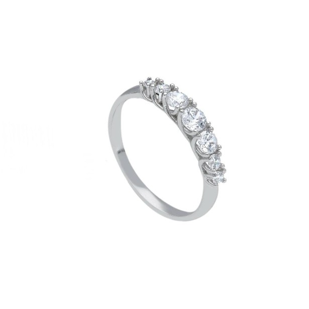Anello riviere in oro bianco 750/ooo e zirconia cubica