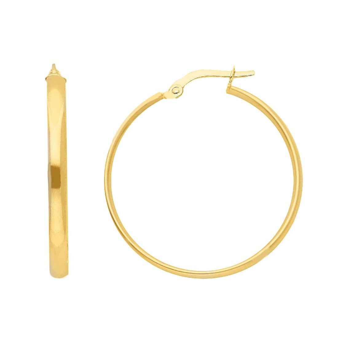 Orecchini cerchio in oro giallo 750/°°°