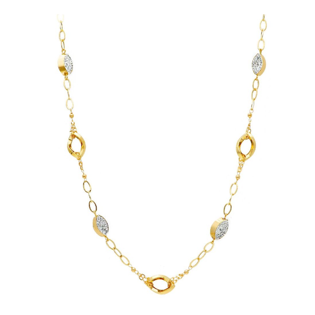 Girocollo in oro giallo 750/°°° e zirconia cubica