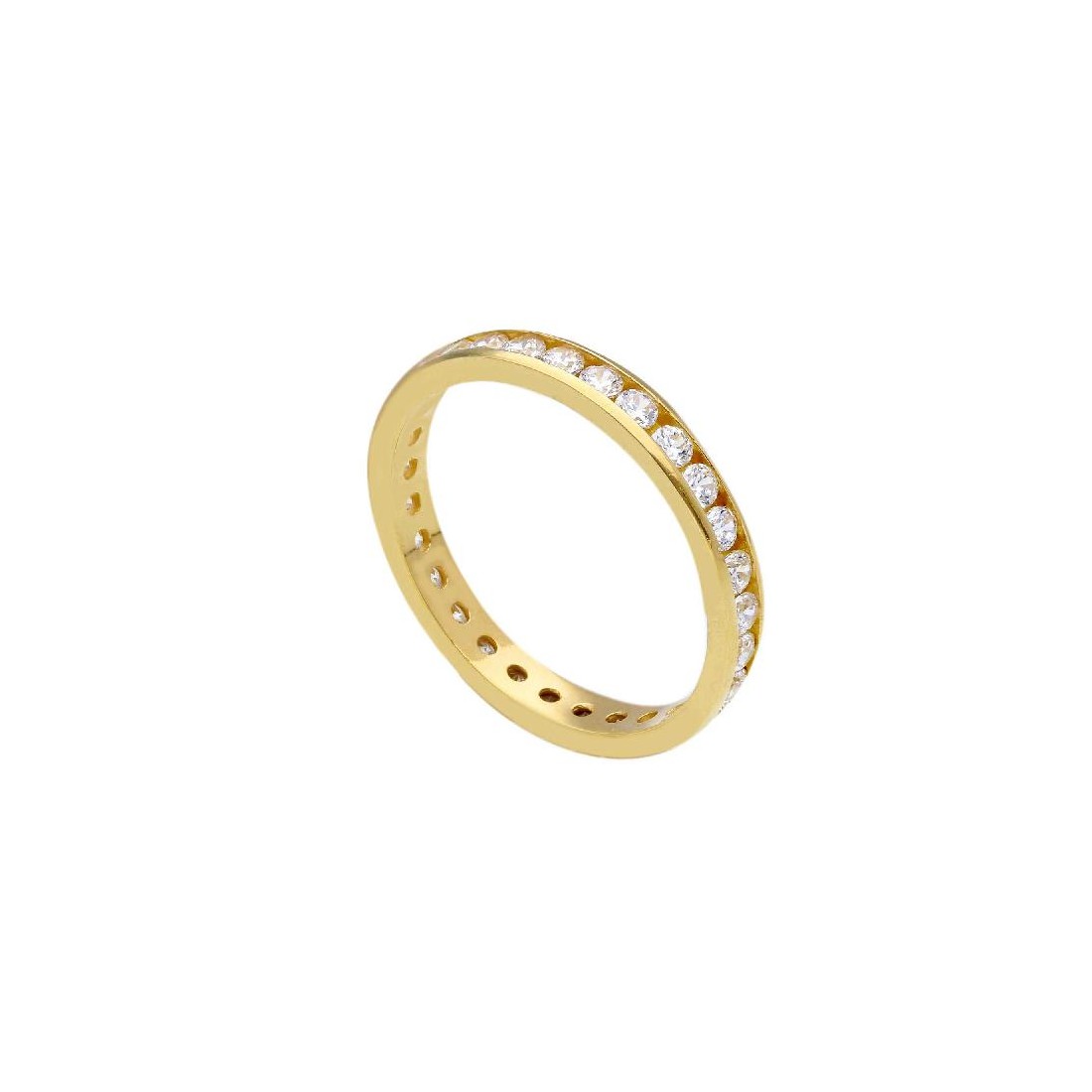 Anello eternity  in oro giallo 750/ooo e zirconia cubica