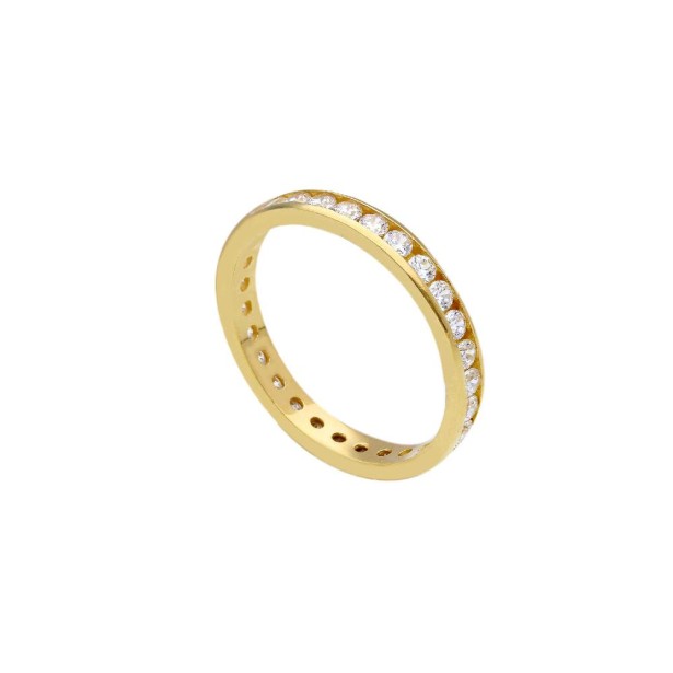 Anello eternity  in oro giallo 750/ooo e zirconia cubica