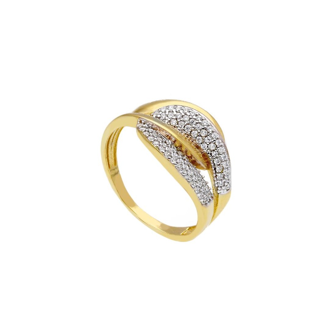 Anello in oro giallo 750/ooo e zirconia cubica