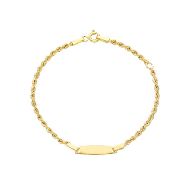 Bracciale targa in oro giallo 750/ooo