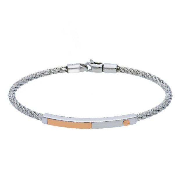 Bracciale in oro rosa 750/°°° e acciaio