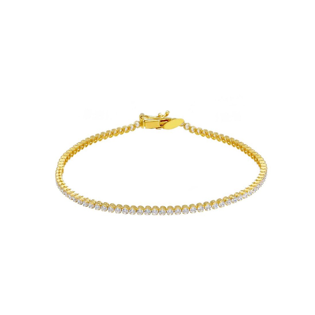Bracciale tennis in oro giallo 750/°°°