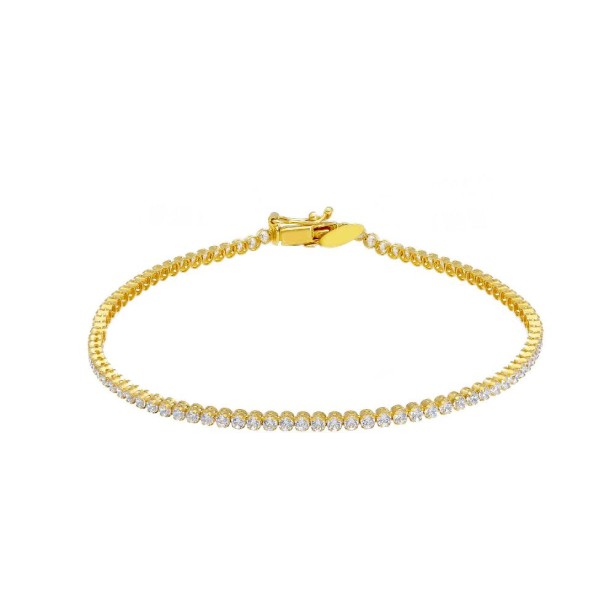 Bracciale tennis in oro giallo 750/°°°