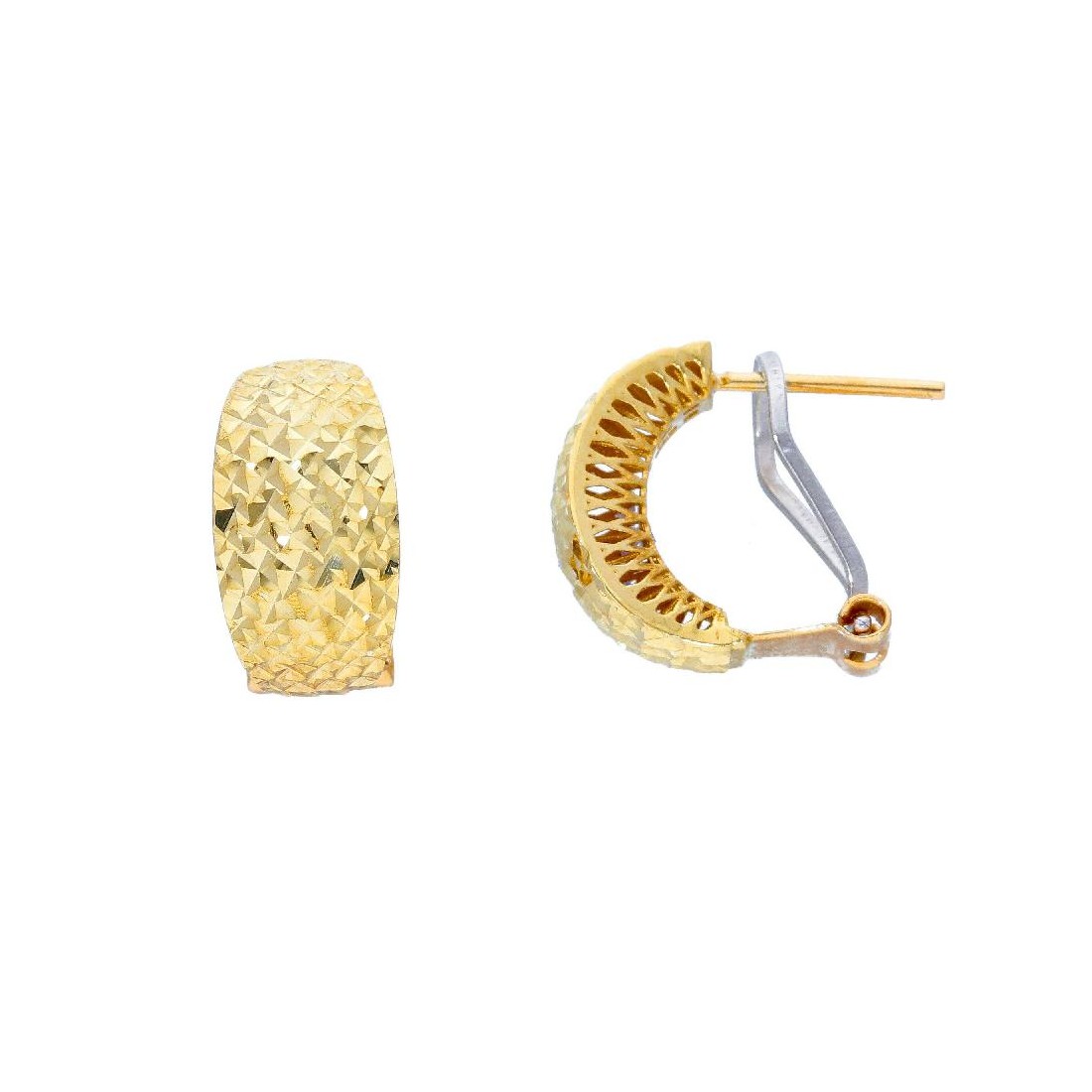 Orecchini lobo in oro giallo 750/°°°