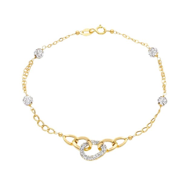 Bracciale in oro giallo 750/°°° e cristallo artificiale