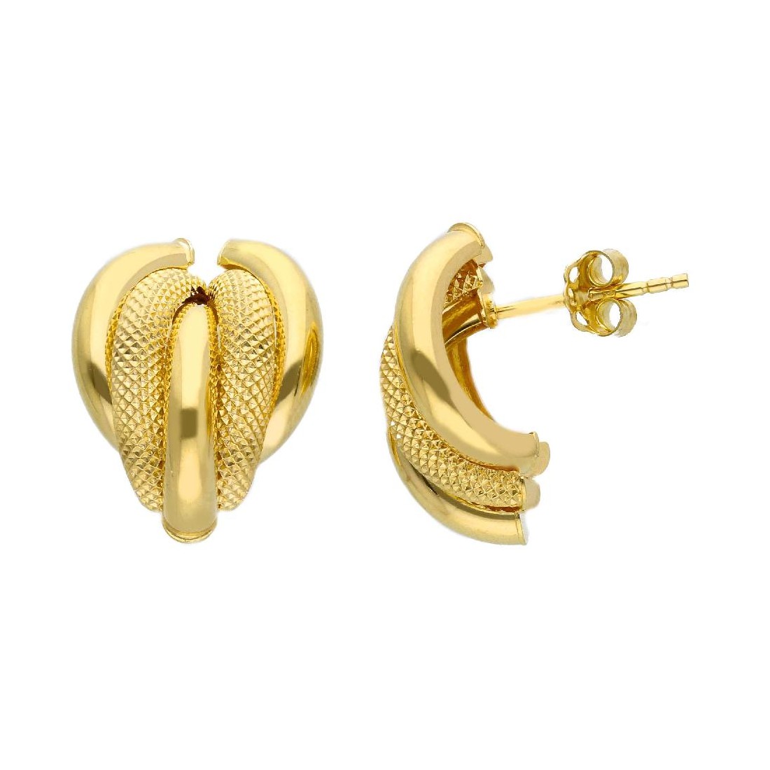 Orecchini lobo in oro giallo 750/°°°