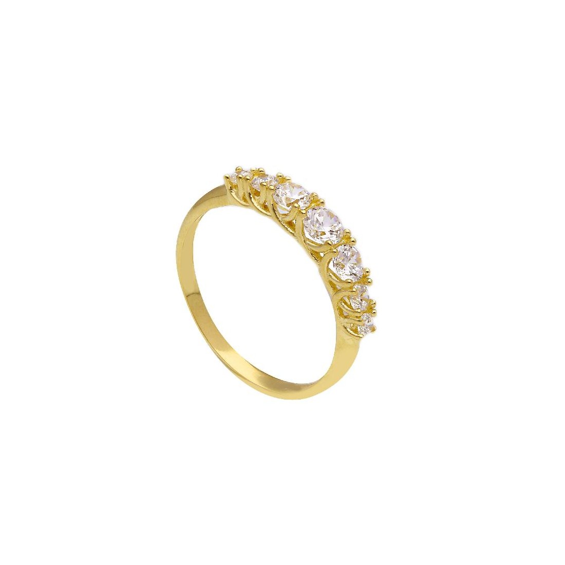 Anello riviere in oro giallo 750/ooo e zirconia cubica