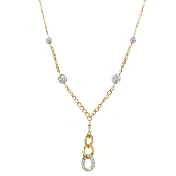 Girocollo in oro giallo 750/°°° e cristallo artificiale