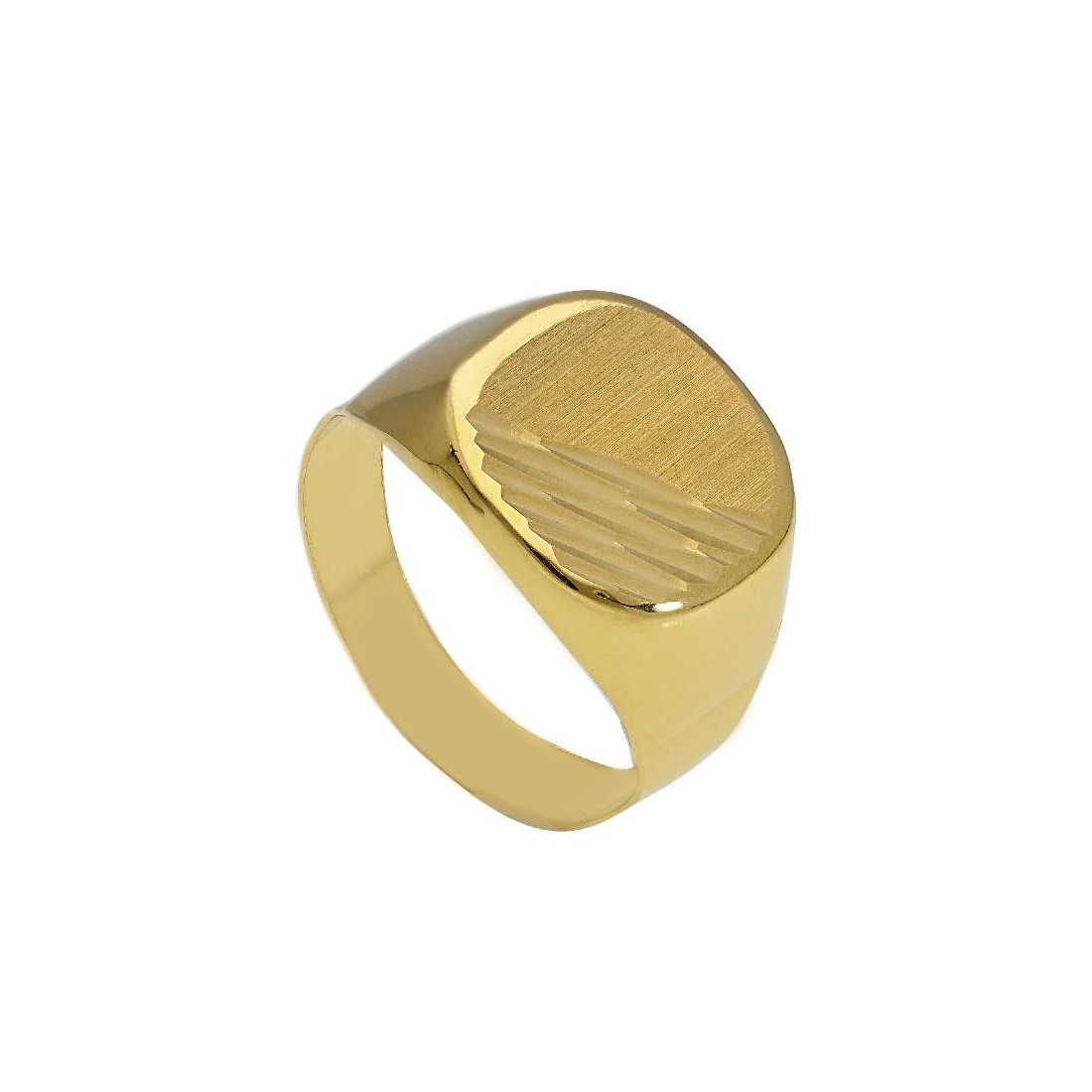 Anello chevalier in oro giallo 750/°°°
