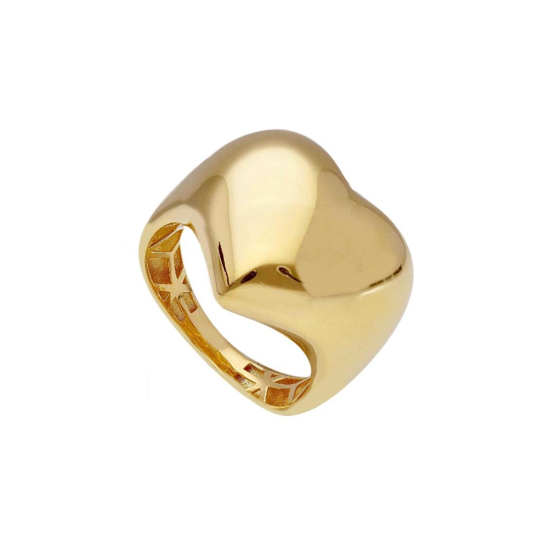 Anello fascia in oro giallo 750/ooo con cuore