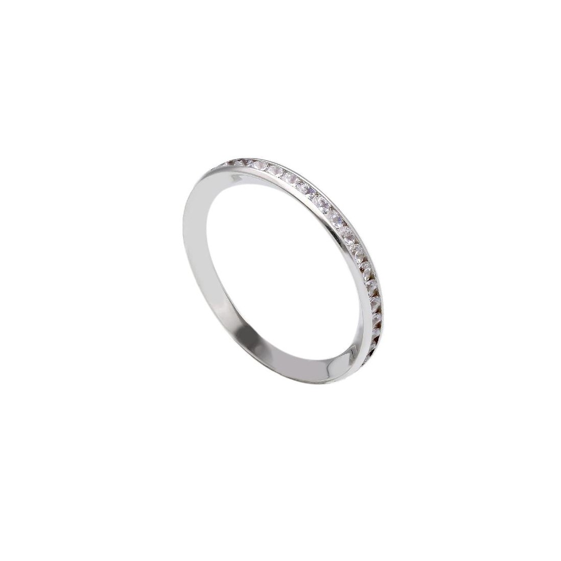 Anello eternity in oro bianco 750/ooo e zirconia cubica