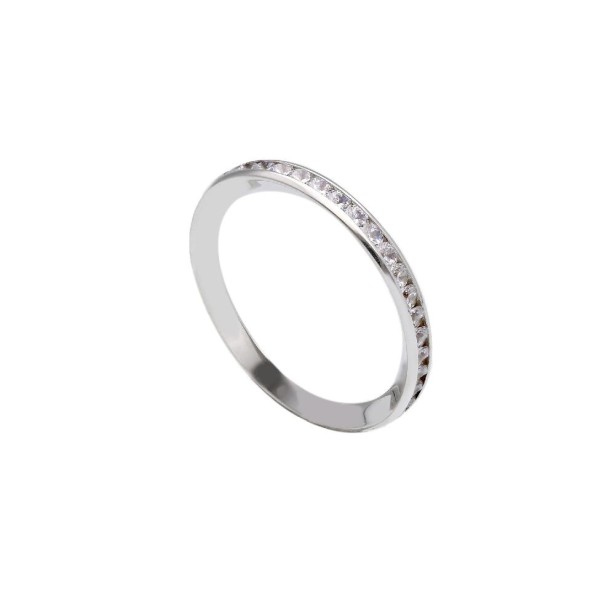 Anello eternity in oro bianco 750/ooo e zirconia cubica