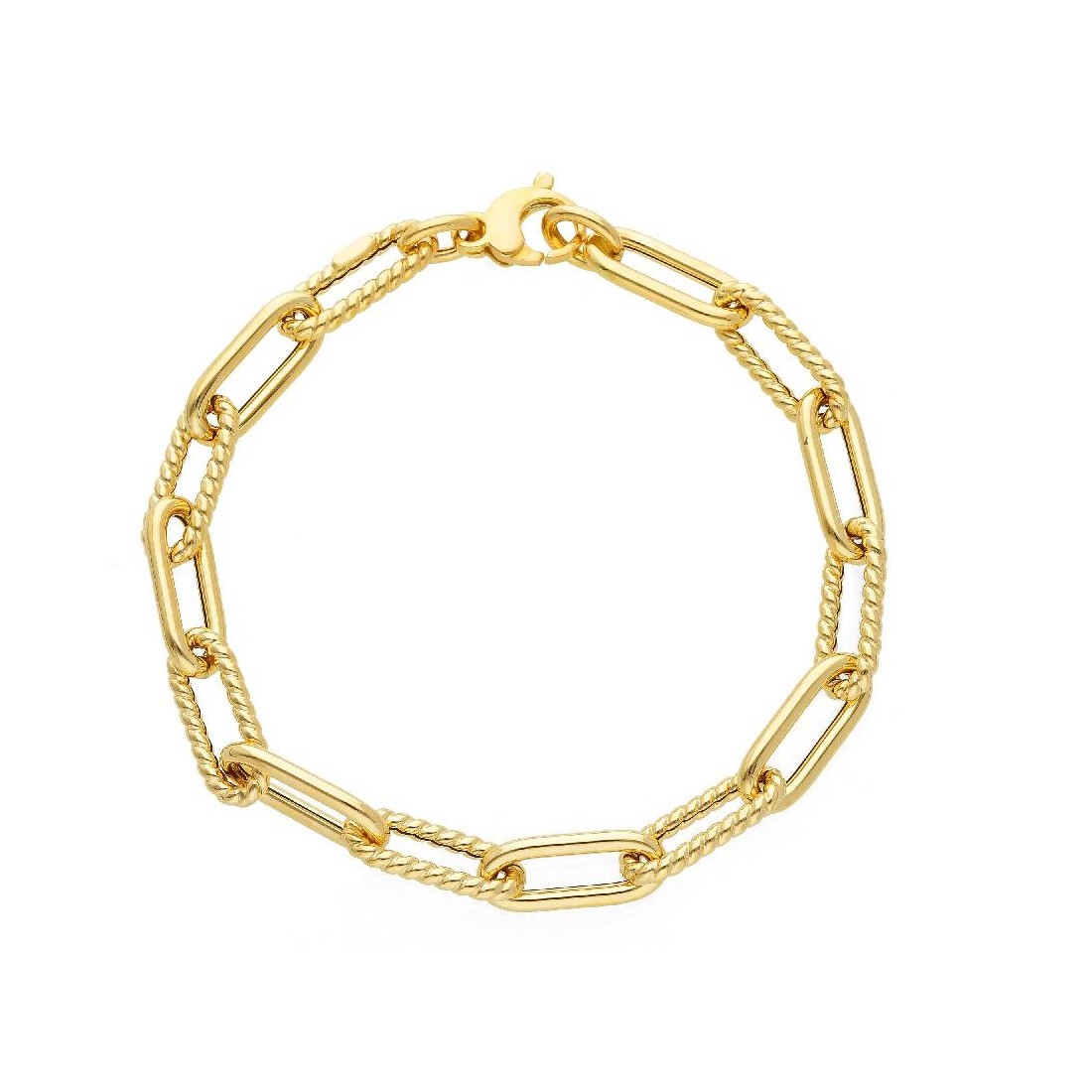Bracciale paperclip in oro giallo 750/ooo