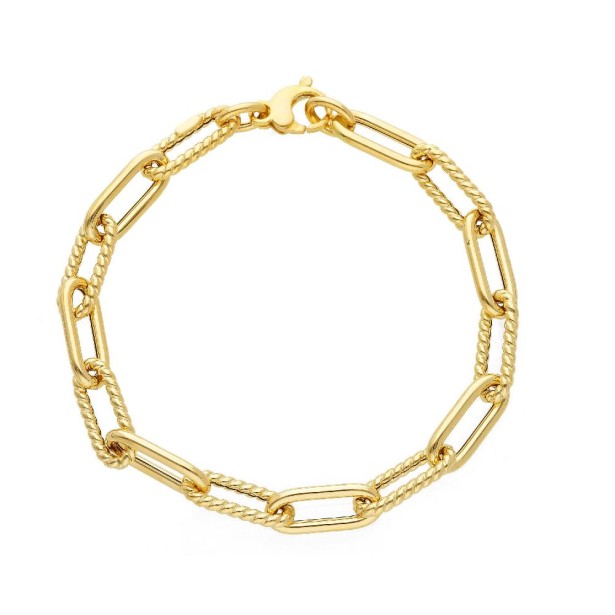 Bracciale paperclip in oro giallo 750/ooo