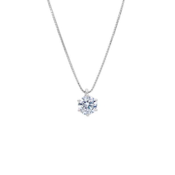 Girocollo punto luce in oro bianco 750/°°° e zirconia cubica