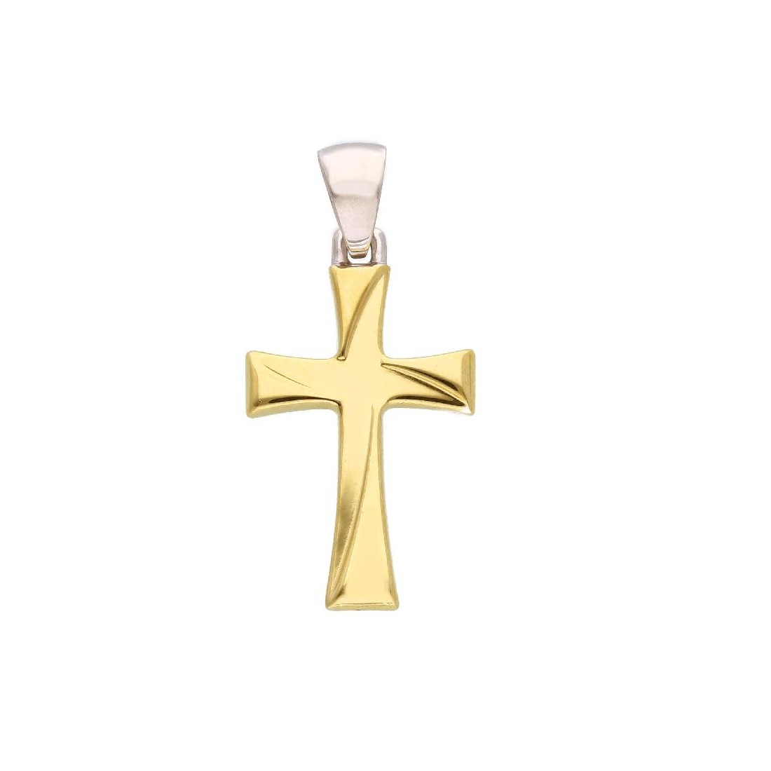 Ciondolo in oro giallo e bianco 750/ooo con croce