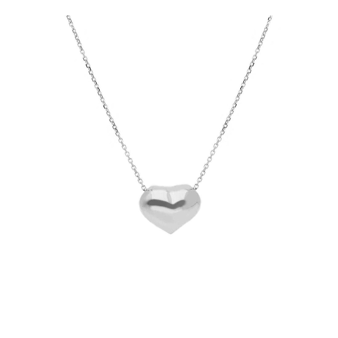 Girocollo in oro bianco 750/ooo con cuore