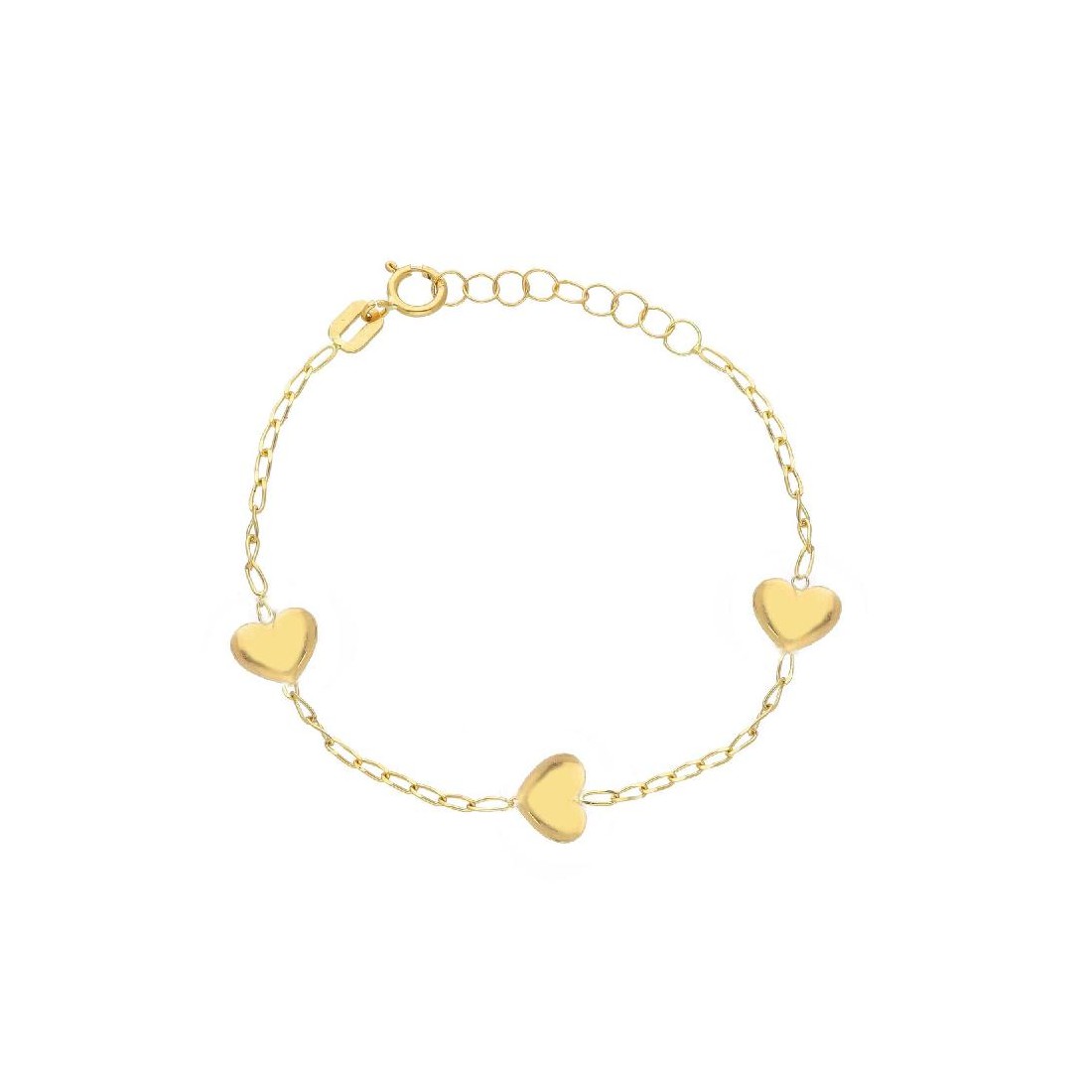 Bracciale in oro giallo 750/ooo con cuore