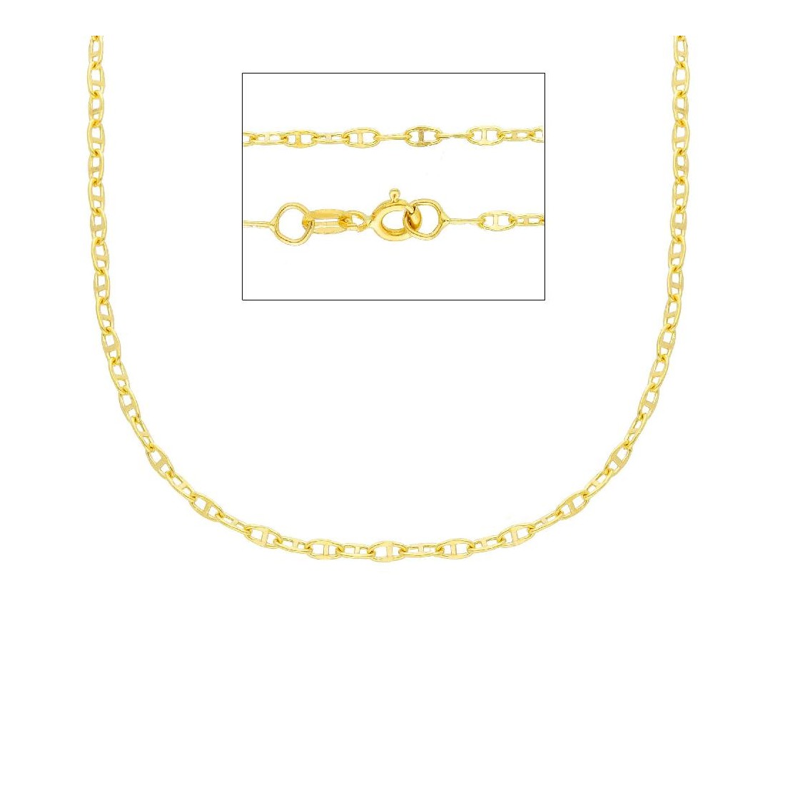 Catena traversino in oro giallo 750/°°°