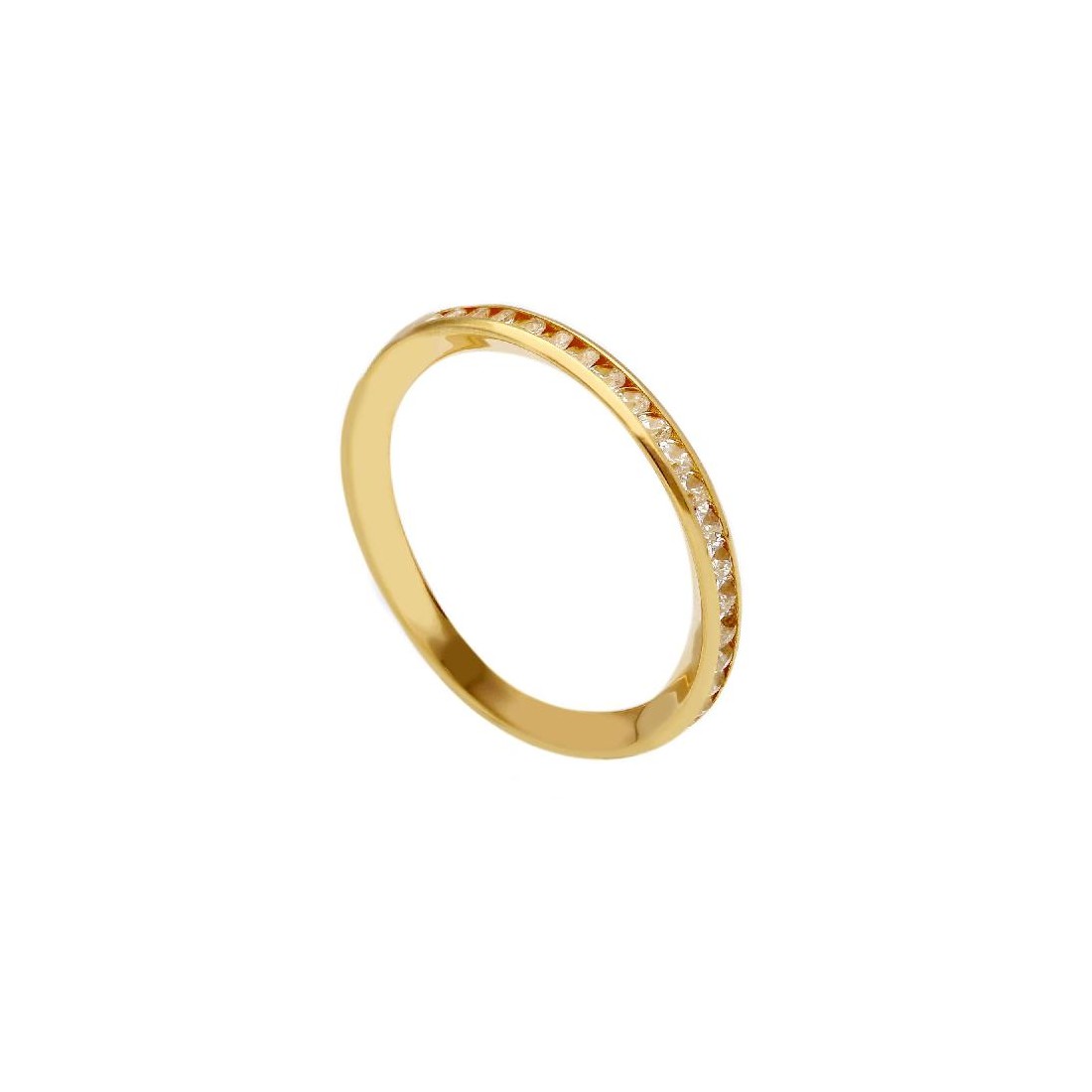 Anello eternity in oro giallo 750/ooo e zirconia cubica