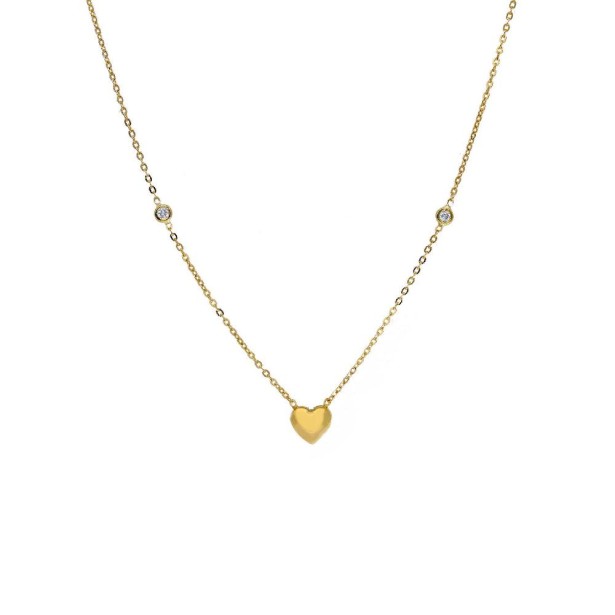 Girocollo in oro giallo 750/ooo e zirconia cubica con cuore