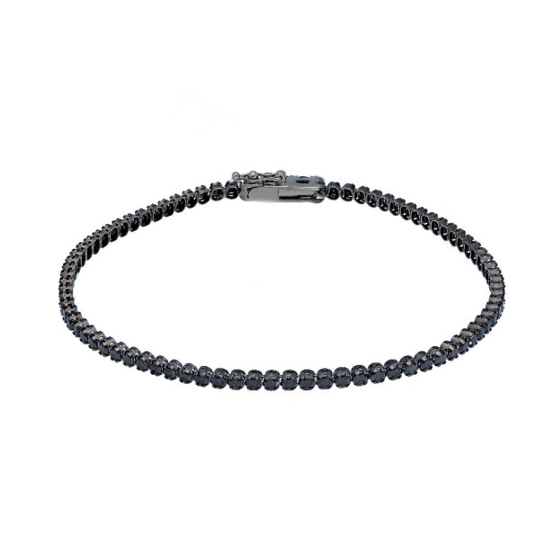 Bracciale tennis in oro brunito 750/°°° e zirconia cubica