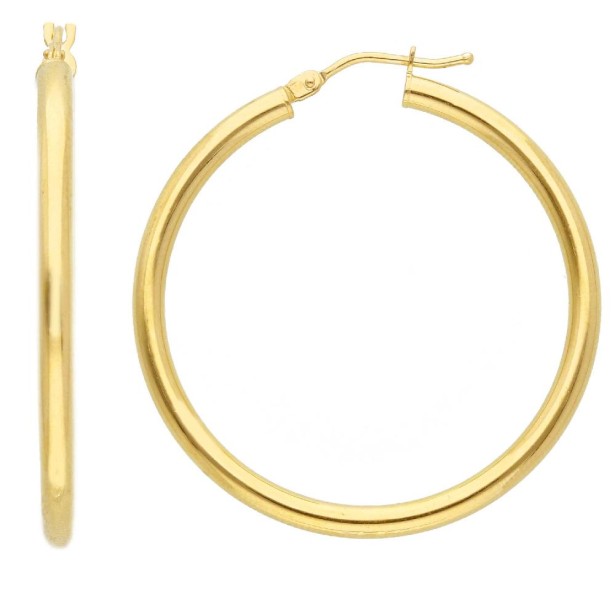 Orecchini cerchio in oro giallo 750/ooo