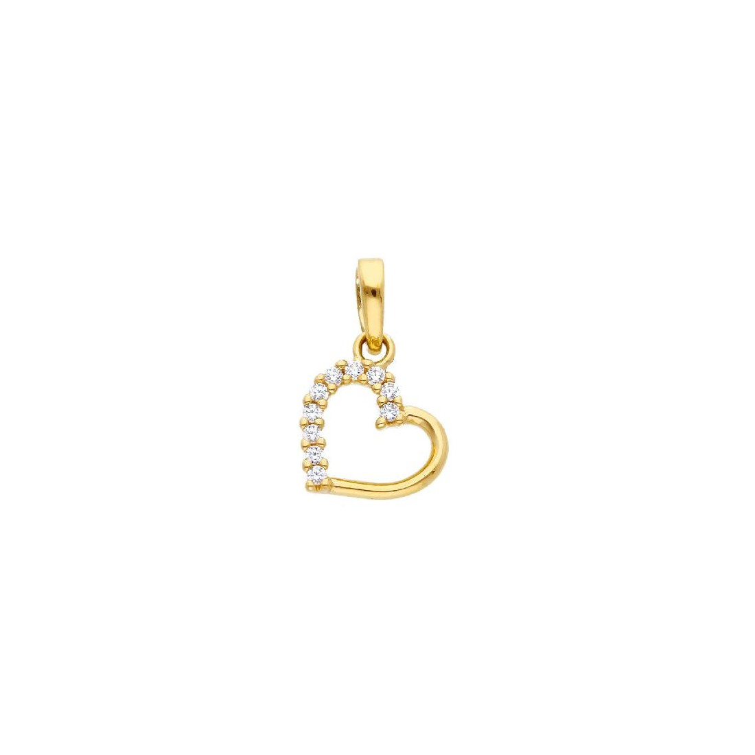 Ciondolo in oro giallo 750/ooo e zirconia cubica con cuore