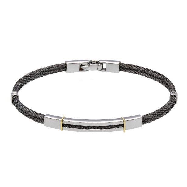 Bracciale in oro giallo 750/ooo e acciaio