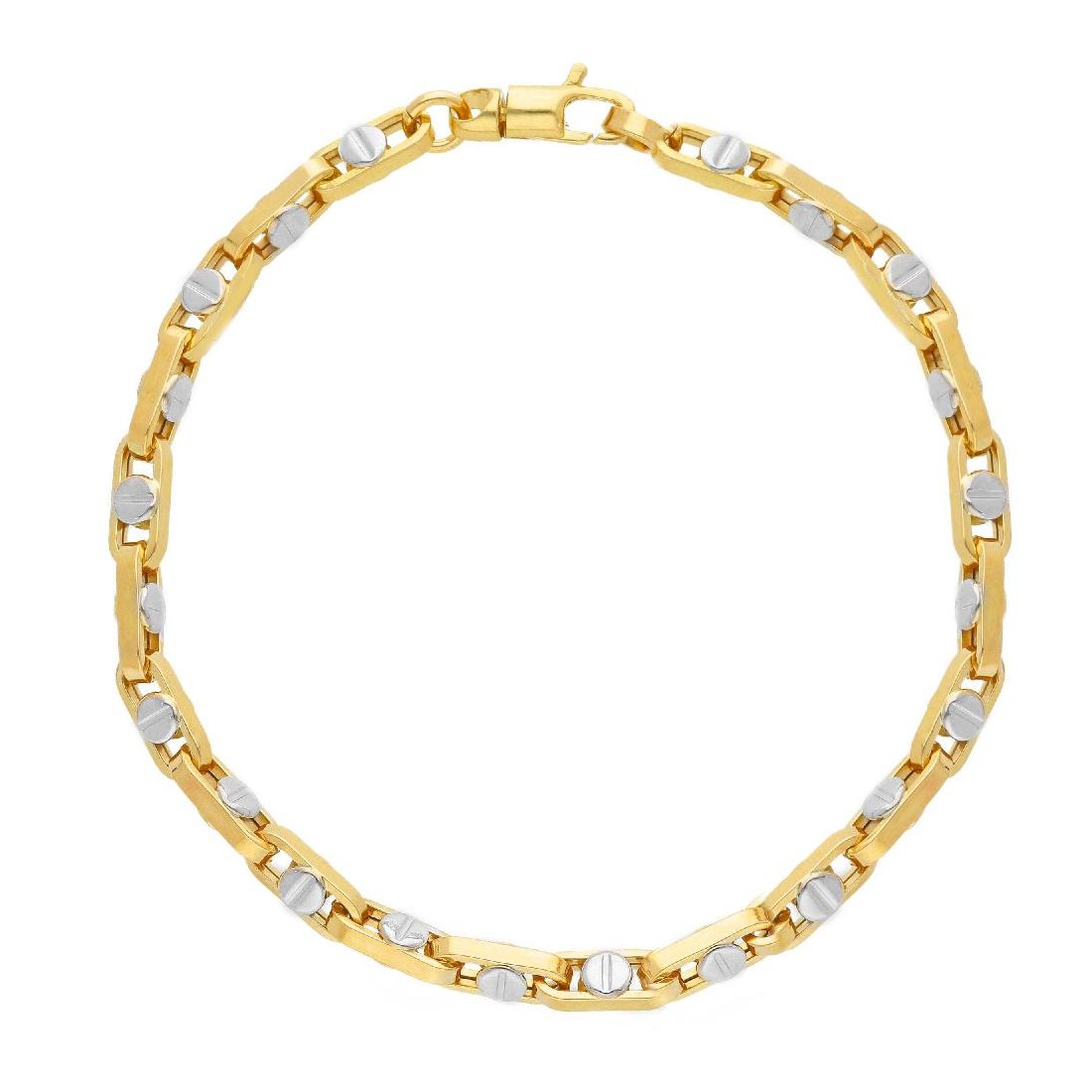 Bracciale catena in oro giallo e bianco 750/°°°