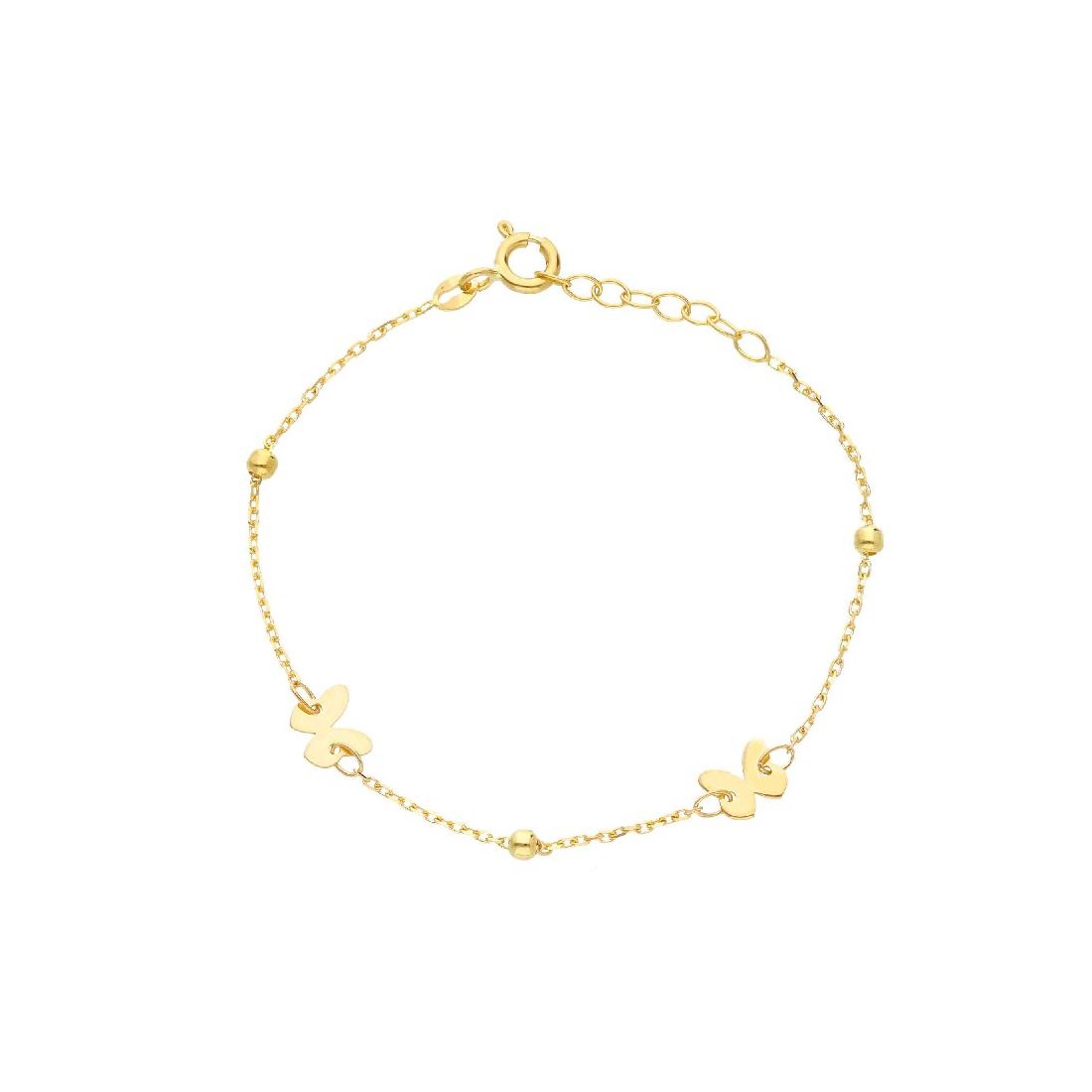 Bracciale in oro giallo 750/ooo con farfalla