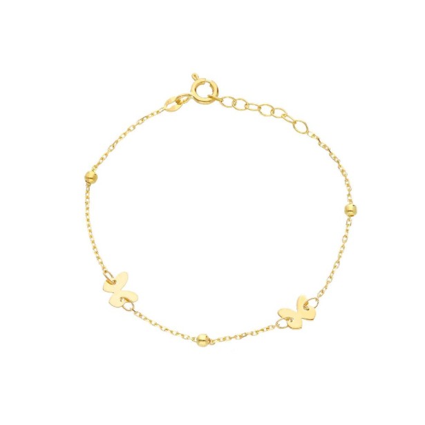 Bracciale in oro giallo 750/ooo con farfalla