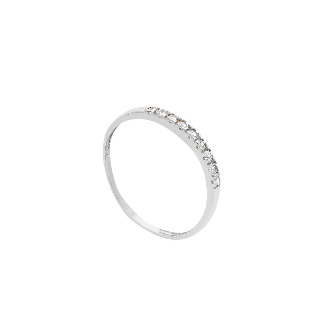 Anello riviere in oro bianco 750/ooo e zirconia cubica