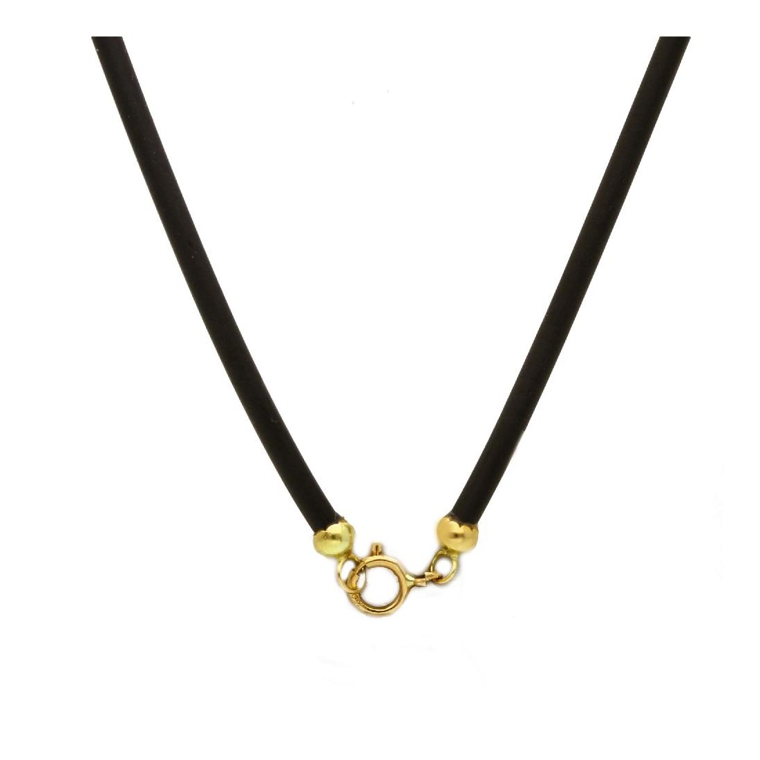 Girocollo in oro 750/°°° con gomma e anello