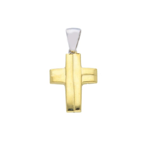 Ciondolo in oro giallo e bianco 750/°°° con croce