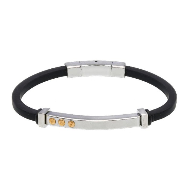 Bracciale in oro giallo 750/ooo e caucci�