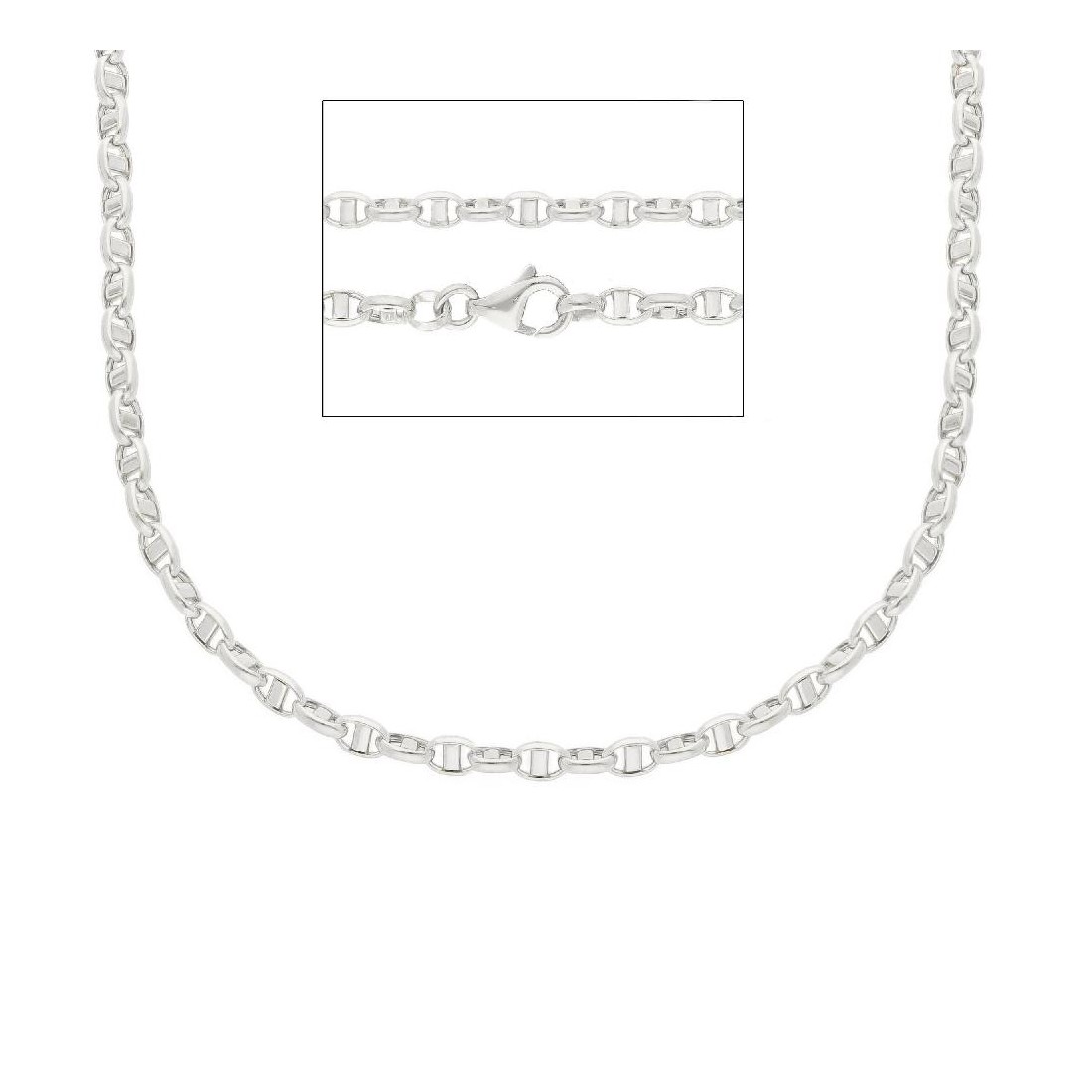 Catena traversino in oro bianco 750/°°°