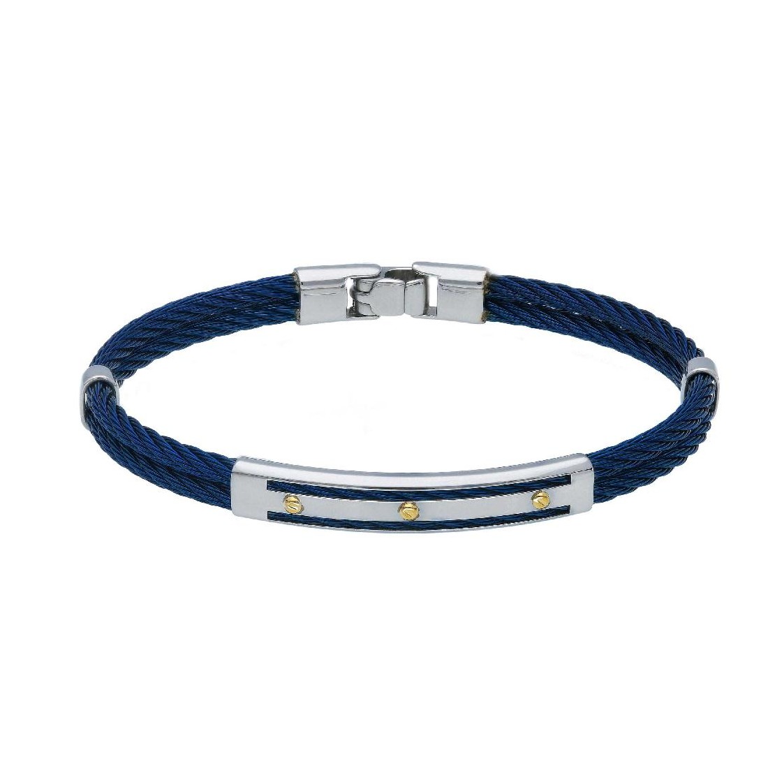 Bracciale in oro giallo 750/ooo e acciaio