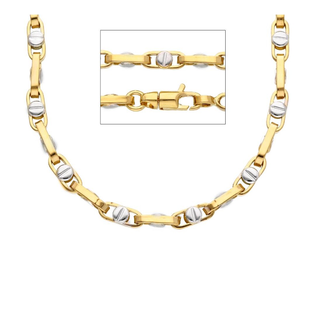 Catena in oro giallo e bianco 750/°°°