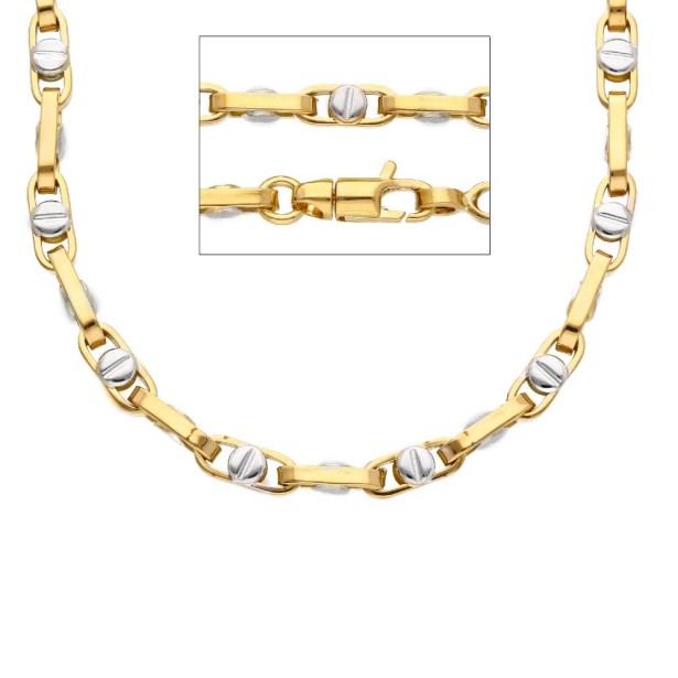 Catena in oro giallo e bianco 750/°°°