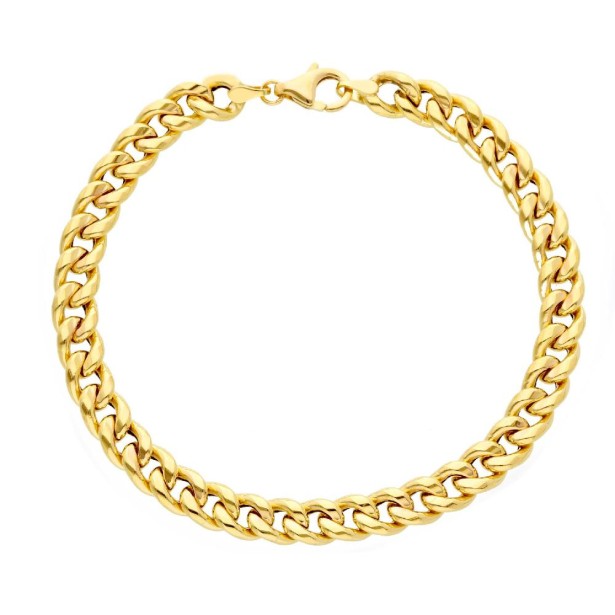 Bracciale catena groumette in oro giallo 750/°°°